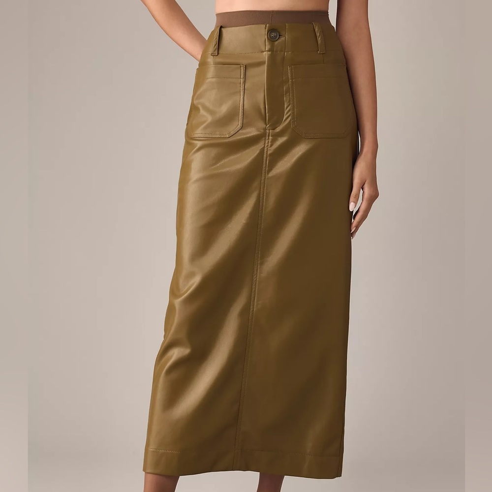 The Colette Faux Leather Maxi Skirt by Maeve - Picture 5 of 11